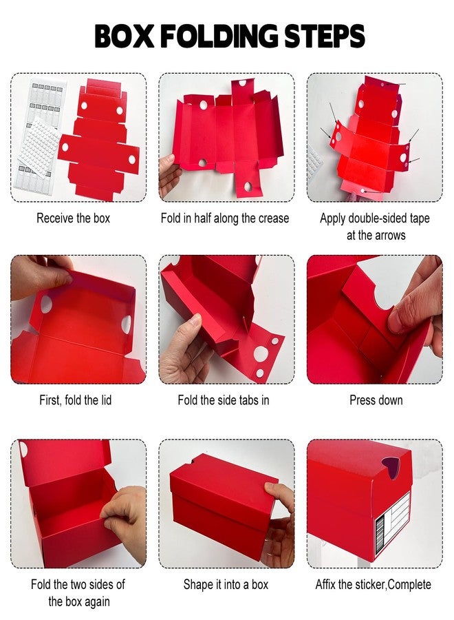Foxtell 24 Pack Mini Sneaker Boxes for Party Favors 6.1 x 3.9 x 2.5 Inch Mini Shoe Gifts Boxes for Candies Cookies Snacks Sports Small Gift Case with Label for Wedding , Holiday, Birthday Party Favor (Black & Red) - Image 4